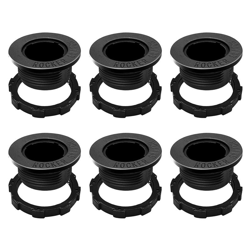 SDAQGE Round Rocker Switch Shell, 6PCS Black Injection Molding Process Shell, Can Be Used with Matching of Round Switch with a Diameter of 20mm, Suitable for Marine, Car, Car, Rv Etc - Image 1
